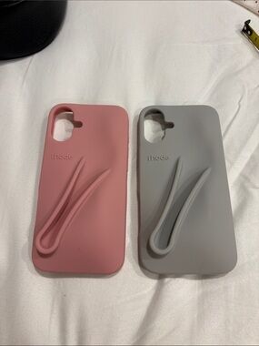 Rhode Lipgloss iPhone 16 Plus case set of 2 Pink/Grey